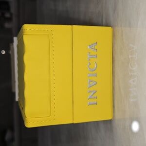 Invicta Bright Yellow Watch Box with Silver Logo Embossed NWT
